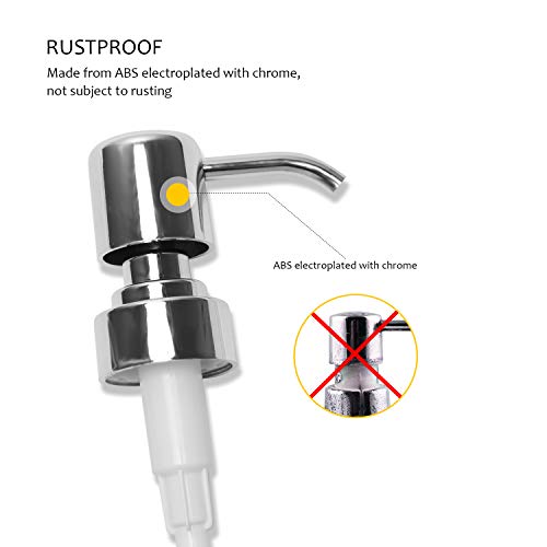 Ulg Soap Pump Plastic Lotion Dispenser Polished Chrome Replacement Pump For Dimension 26.3-27.3Mm Bottles 2 Piece #TOP3