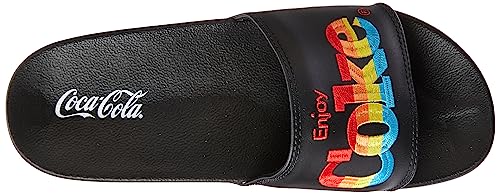 Sandálias Coca-Cola, Slide Coke Color, Feminino, Preto/Preto, 36