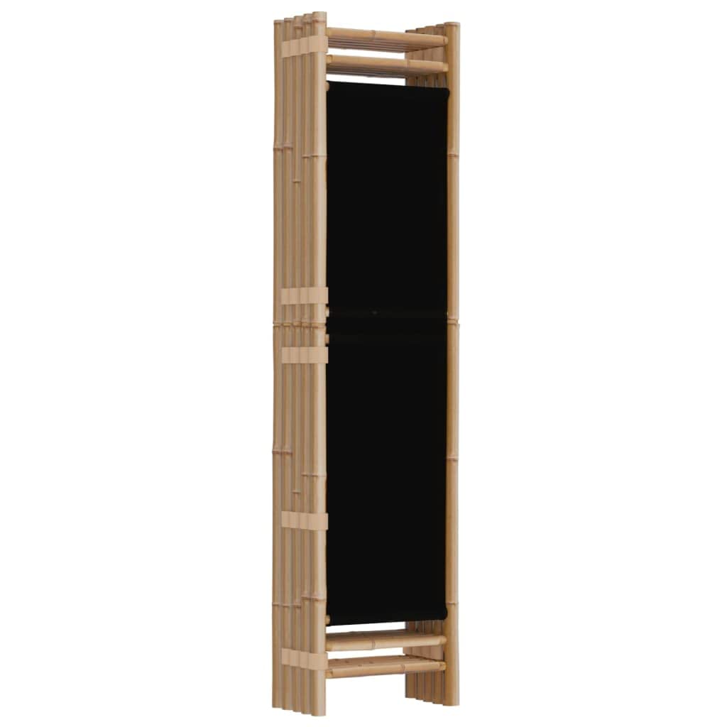 vidaXL Cloison de séparation Pliante 5 Panneaux 200 cm Bambou et Toile