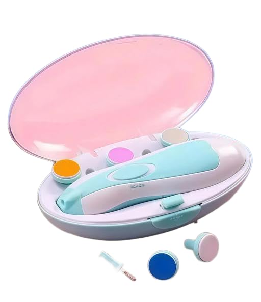 Trusted New Baby Nail Cutter Baby Nail Trimmer with 6 Grinding Heads Safe for Newborn Baby Baby Nail Clippers with Light || Electric Baby Nail Trimmer(Multicolor)-image-14