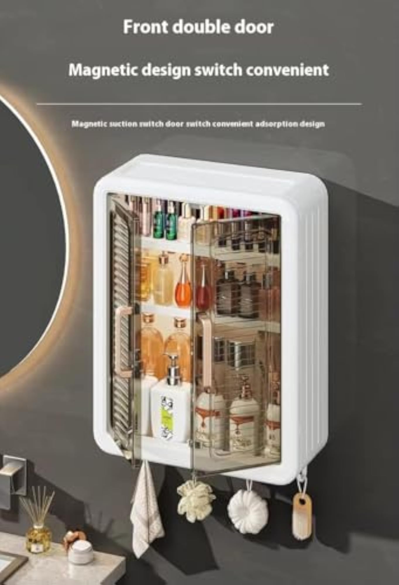 Wall Mounted Cabinet with Acrylic Door & Adjustable Shelves