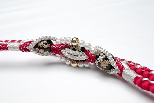 DEAR VANILLA Japanese Ornament Obijime Cord for Furisode Kimono Silk Obi Belt Fastener Accessory Rope Made in Japan OCF-0056 Red - Thumbnail 3