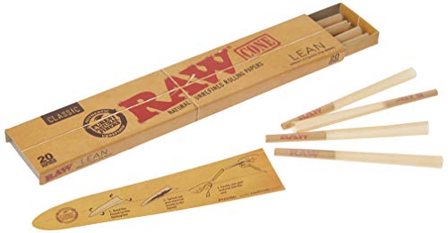 RAW Classic Natural Unrefined Pre Rolled Cones - 20 Cones Per Pack - Lean Size (1 Pack), 20 Count (Pack of 1) - Thumbnail 2