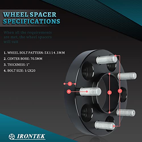 1in Hubcentric Spacers 5x114.3mm (70.5mm Hub Bore, 1/2x20 Studs) 5x4.5\" to 5x4.5\" Wheel Spacers Adapter 25mm FITS Ford Explorer Mustang Ranger Crown Victoria, Lincoln Mark VII, Mazda B2500 B3000