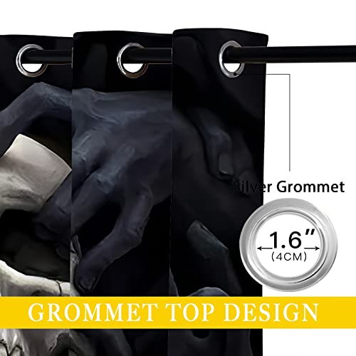Oninuo Horror Skull Blackout Curtains For Girls Boy Home Decor, Halloween Scary Cursed Hands Bloody Grommet Thermal Insulated Drapes Darkening Window Curtain For Bedroom Living Room, 42 X 45 Inch #TOP3