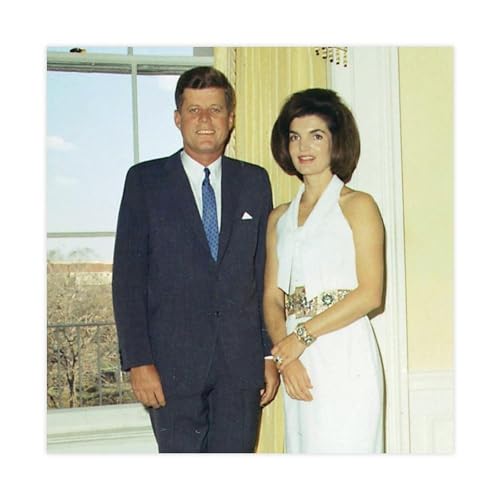 Impression sur toile JFK et Jacqueline Kennedy pour bureau 41x41 cm