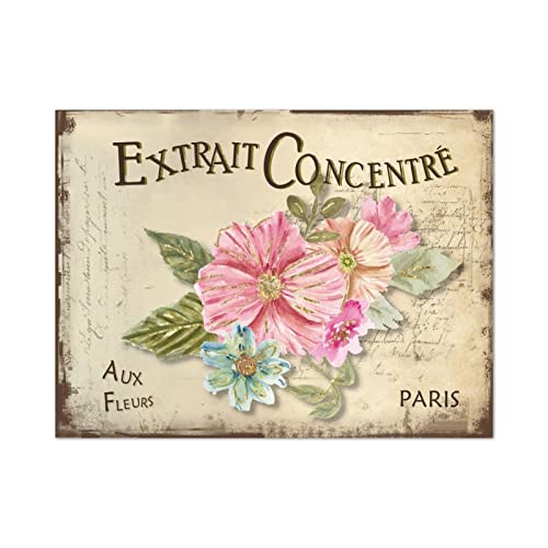 Orchidée française tableau bois rétro pour déco chambre et entrée maison