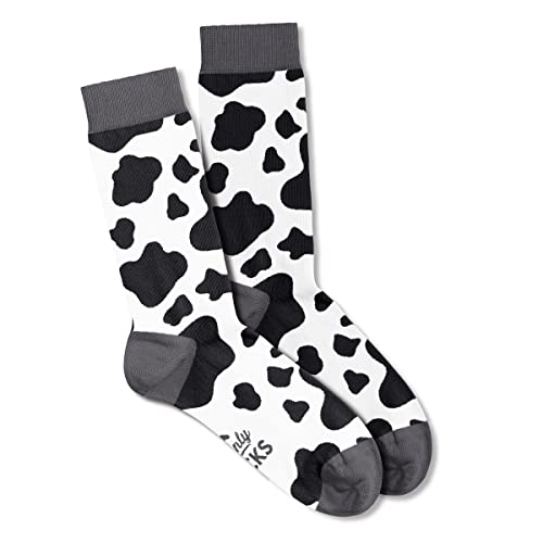 Calcetines para hombre con diseño de vaca Moo, regalo para él, casual, talla 6-11, blanco, Taille unique
