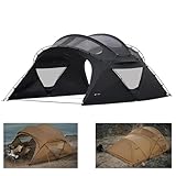 3F UL GEAR JIACHONG16-2.0 トンネルテント 16㎡ 防水4000＋ 通気 大型 2m高さ 70Dナイロン 日除け 六つ天窓 6～10人用 煙突穴付き メッシュ窓 自立構造 安定 防風 遮光 遮熱 薪ストーブ シェルター キャンプ ドーム ツーリングテント 広いリビング 安眠ドーム ファミリー 防災 420*410*212cm ビートル16 2.0【最新型】