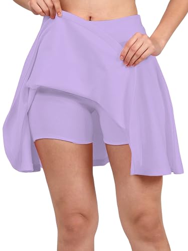 Image of Mehrang Girl's /Women's Classic Stretchy All Time Trendy Skater Skirt with Attached Inner Shorts and Flared Inskirt