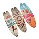 Décoration murale sur le thème de la plage : le design simple de ces décorations murales en forme de planche de surf apporte une touche unique à votre fête estivale