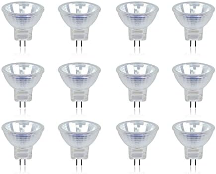DoRight MR11 Halogen Bulbs 12V 35W, Dimmable GU4 Bi-Pin Base MR11 Halogen Light Bulbs 35MM Diameter 2 Pin Reflector Lamp Warm White 2800K with Glass Cover for Recessed Accent Lighting (12-Pack)