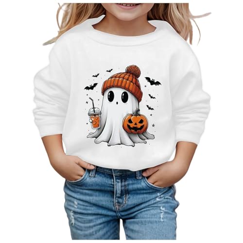 Kids Halloween Pullover Sweatshirts Pumpkin Graphic Oversized Long Sleeve Crew Neck Tops Boys Girls Fall Casual Clothes2