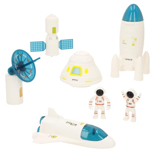 ColorBaby 47944 Speed & Go Set exploración Espacial, 7 Figuras, Astronauta, Cohete, Nave, Antena, Satélite, Juguetes y Juegos del Espacio para niños, Astronomía, Regalo niña 3 años Educativo