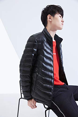 Bosideng Men's Ribbed Puffer Down Jacket, M, Black - Image 5