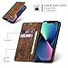 QLTYPRI Case for iPhone 16e, Vintage PU Leather Wallet Case Card Slot Kickstand Magnetic Closure Shockproof Flip Folio Cover for iPhone 16e - Retro Brown