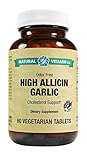 Natural Vitamin Co. - High Allicin Garlic, Garlic 500mg, Minimum 5mg Allicin, 60 Tablets, 2 Month Supply, Odor Free, Gluten Free, Vegetarian, Vegan