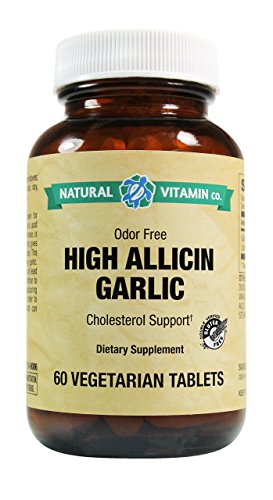 Natural Vitamin Co. - High Allicin Garlic, Garlic 500mg, Minimum 5mg Allicin, 60 Tablets, 2 Month Supply, Odor Free, Gluten Free, Vegetarian, Vegan Natural Vitamin Co. - High Allicin Garlic, Garlic 500mg, Minimum 5mg Allicin, 60 Tablets, 2 Month Supply, Odor Free, Gluten Free, Vegetarian, Vegan
