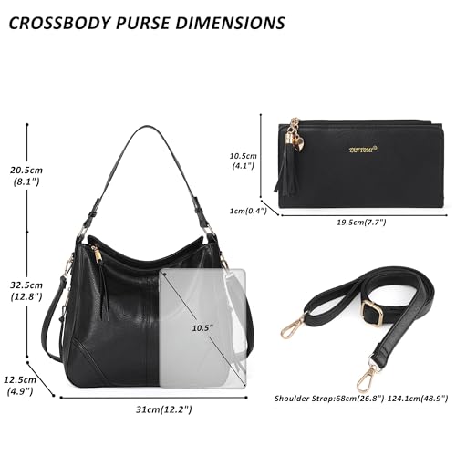 Image of TANTOMI Hobo Bags for Women Crossbody Bags Set Crossbody Purses and Handbags Tote Bags with Adjustable Shoulder Strap 2pcs