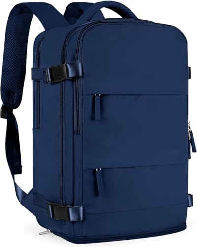 [Assista o Vídeo] Mochila Viagem Avião Low Cost Compartimento Para Sapatos Compartimento Para Notebook Usb Bolso Para Objetos úmidos (AZUL) CODATECH
