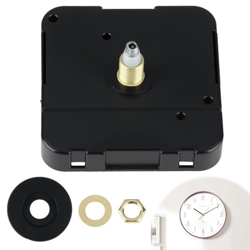 Amztour Mouvement d'Horloge à Quartz Silencieux Mecanisme Horloge Murale Grandes Aiguilles 17mm Mecanisme Horloge Pile Remplacement de Mécanisme Murale Pour...