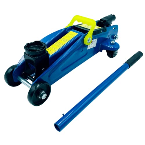 MAKA Cric Auto Idraulico 2T Crick Professionale Ribassato con Manovella Sollevatore Auto e Furgoni 2 Tonnellate Cambio Gomme Martinetto a Carrello Altezza 12,7 cm - 33 cm Peso 8.8 kg