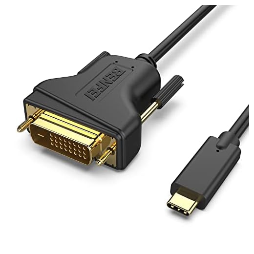 BENFEI USB C to DVI Cable, USB Type-C to DVI Cable [Thunderbolt 3] Compatible for MacBook Pro 2019/2018/2017, Samsung Galaxy S9/S8, Surface Book 2, Dell XPS 13/15, Pixelbook and More - 6 Feet
