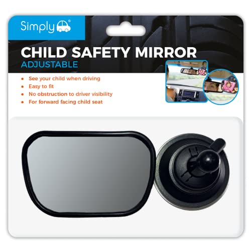 Simply Auto Car Mirror | 360° Fully Adjustable Child Safety Car Mirror For Forward Facing Seat | Increase Visibility, Safety | Universal and Easy Fit