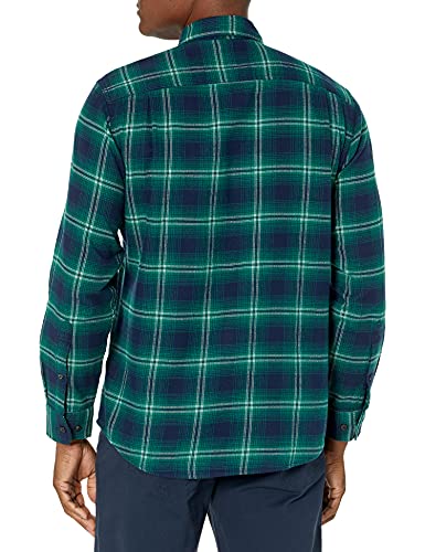 Amazon Essentials Men's Long-Sleeve Flannel Shirt (Available In Big & Tall), Navy/Green, Ombre, X-Large #TOP1