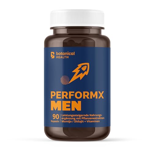 SHILAJIT Original PERFORMX MEN - Die natürliche Kraft für Männer - Mumijo Kapseln als Energie Booster für Männer angereichert mit wertvollen Vitaminen und Mineralstoffen - 90 vegane Kapseln