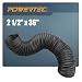POWERTEC 70198 2-1/2-Inch Flexible Dust Collection Hose 36-Inch Long