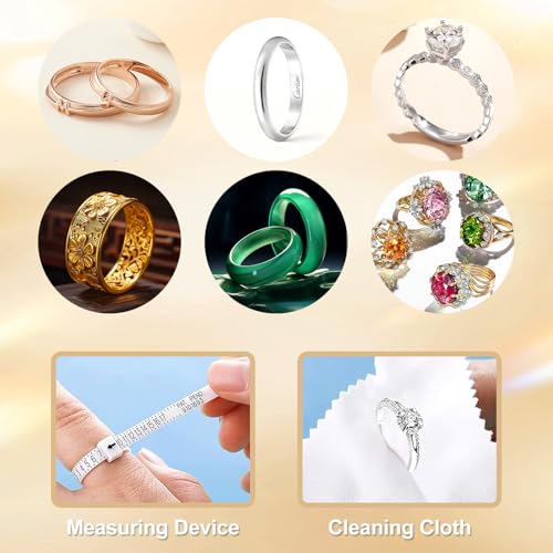 Soodyoow 19 Stück Ringverkleinerung Unsichtbar Set, Ringverkleinerer Unsichtbar Ring Kleiner Machen, Transparente Ringgrößenversteller für lose Ringe Männer und Frauen