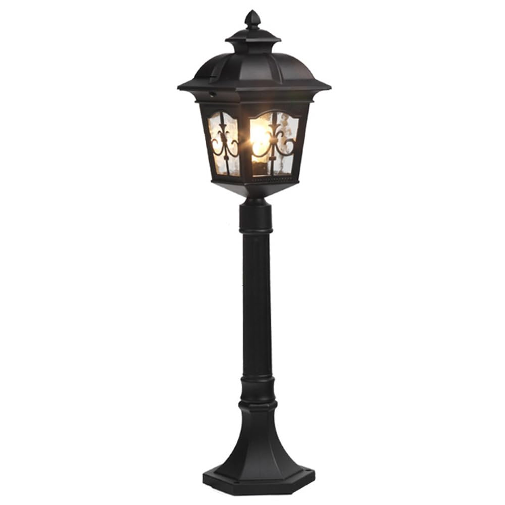HELCEKOU Vintage Bollard Light Outdoor Driveway 31.5in Modern Garden Landscape Path Lighting Lawn Lamp IP65 Waterproof Aluminum for Walkway Yard Patio Hardwired