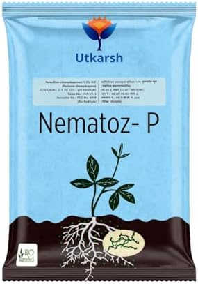 Utkarsh Verticillium Chlamydosporium | Pochonia Chlamydosporia 1.0% W.P 2 x 10^6 CFU/gm min. for Plants, Crops and Home Gardening - Nematoz-P (1 Kg; Pack of 1)