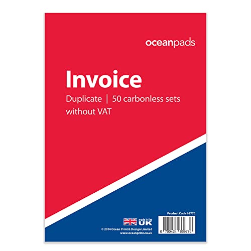 Ocean Pads Invoice Book Duplicate Without VAT A5 148 x 210mm 2-Part Carbonless (69776)