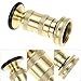 QWORK Brass Fire Hose Nozzle, Adjustable Spray Jet & Fog, 1.5