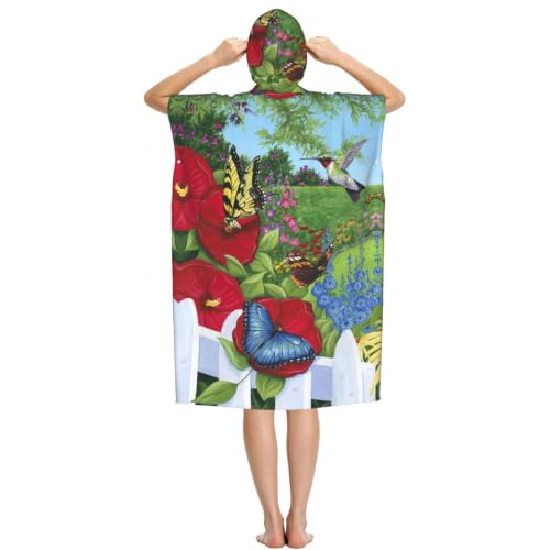 Poncho pour piscine et plage à séchage rapide imprimé fleurs