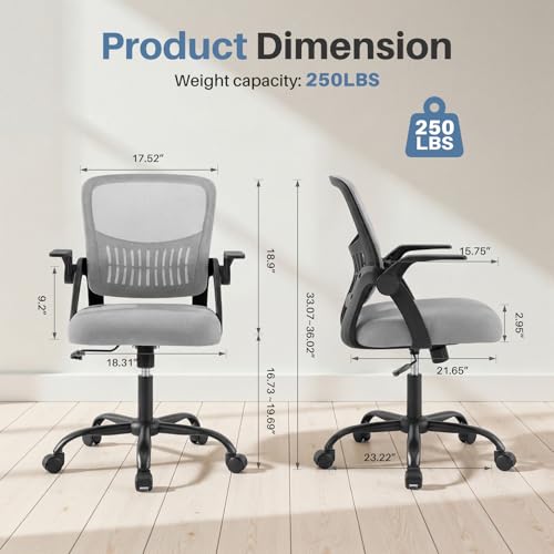 Image of DUMOS Home Office Chair, Computer Desk Chair, Lumbar Support
