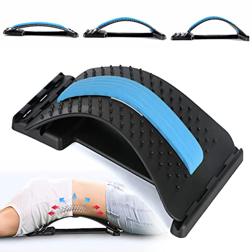 Estiramiento de Espalda, Back Stretcher para Masaje de Espalda Lumbar y Aliviar el Dolor (Azul) Cover
