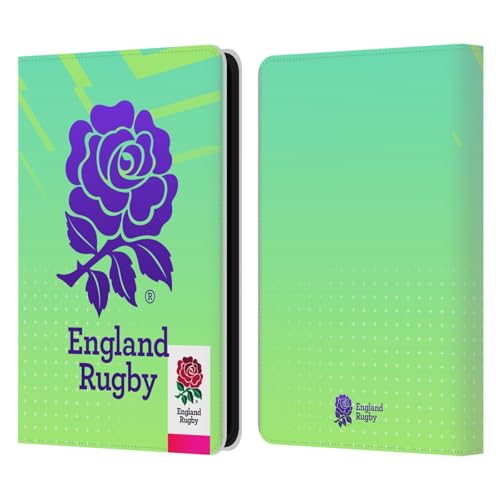 Housse Portefeuille Angleterre Rugby pour Kindle 11th Gen Premium Finition Cuir Vert