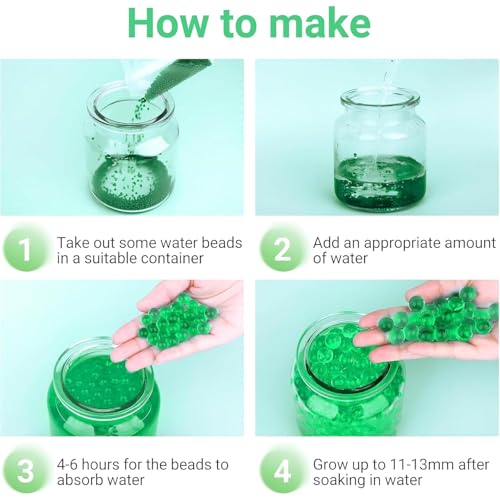 Image of COOLCOLD Gel Blaster Refill Ammo - 20,000 Non-Toxic 7-8mm Water Beads for Gel Guns - Safe for Adults 15+ - Transparent Green - Pack of 2 - Can Also Be Used for Home Decor