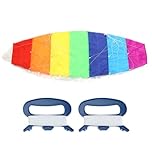 Culnflun Stunt Kite, 1.4m/2m/2.7m Dual Line Stunt Power Sport Kite Colored Rainbow Adult Kids Parafoil kiten with Flying Tool Set Kitesurfing Training Outdoor Fun Sports