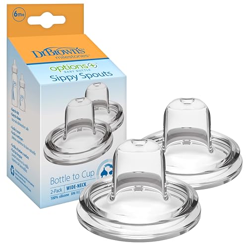 Image of Dr. Brown's Options+ Wide-Neck Baby Bottle Silicone Sippy Spout, 6m+, 2-Pack