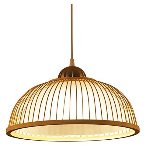 MODEBHD 13.7inch Wicker Dome Shaped Pendant Lamp Cover