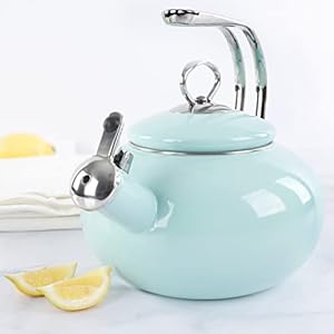 Marthastewart15quartenamelonsteelcarbonsteelteakettlewstainlesssteelhandlemarthablue  Urban Country Home Decor Martha stewart 15 quart enamel on steel carbon steel tea kettle wstainless steel handle martha blue  urban country home decor