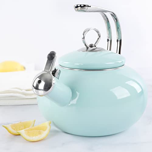 Marthastewart15quartenamelonsteelcarbonsteelteakettlewstainlesssteelhandlemarthablue  Urban Country Home Decor Martha stewart 15 quart enamel on steel carbon steel tea kettle wstainless steel handle martha blue  urban country home decor
