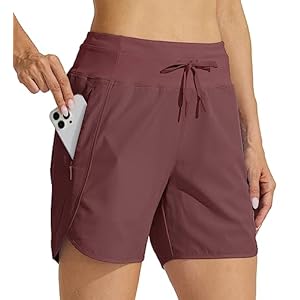 Willit Women’s 5″ Athletic Running Shorts Quick Dry Workout Hiking Shorts High Waisted Active Shorts Zipper Pocket