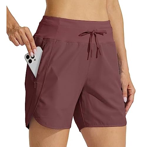 Willit Women’s 5″ Athletic Running Shorts Quick Dry Workout Hiking Shorts High Waisted Active Shorts Zipper Pocket