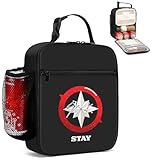 Swico Remado Insulated Lunch Bag Large Capacity Reusable Lunch Box Organizer for Office Picnic Travel Hiking Beach and STAY Music Fans