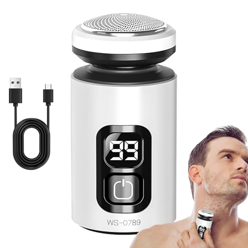 Afeitadora eléctrica para hombre – Inalámbrica impermeable al agua para afeitado en y húmedo – Afeitadora eléctrica inalámbrica para hombre, para casa, coche, vacaciones, , baño